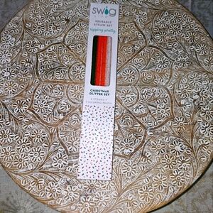 Swig nwt christmas glitter straw